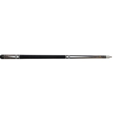 Griffin - GR-24 - Dark gray stained Pool Cue ebony and ivory alternating overlaid points