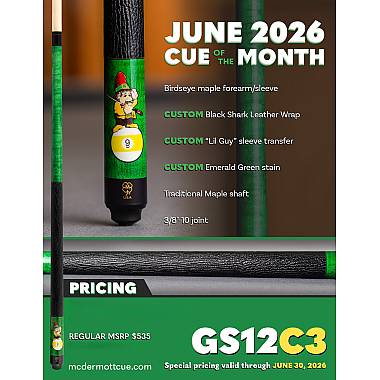 GS12C3 June 2026 Cue of the Month | Birdseye Maple Pool Cue GS12C3 June 2026 Cue of the Month | Birdseye Maple Pool Cue